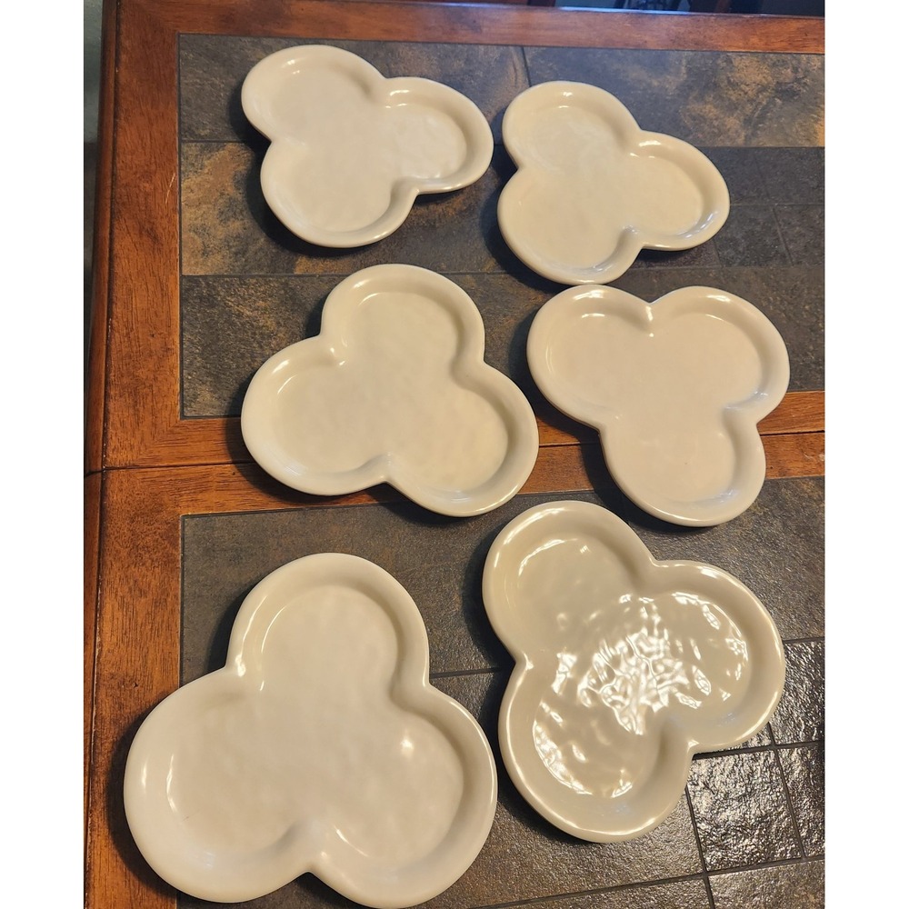 Elite Global‎ Solutions Clover Shaped Melamine Appetizers Dish Set Of 6 D825P 8"